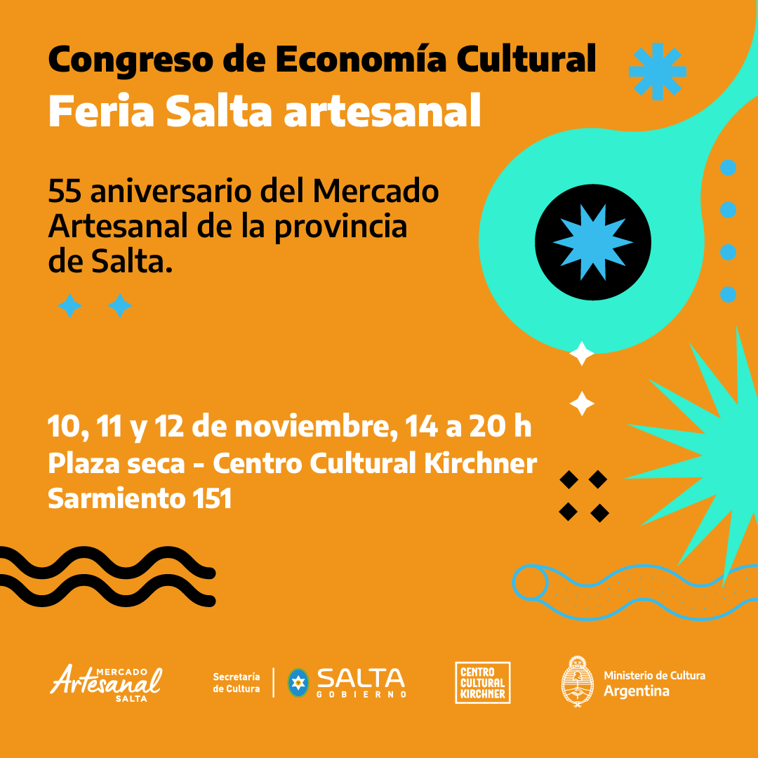 Te invitamos a participar del 𝗖𝗼𝗻𝗴𝗿𝗲𝘀𝗼 𝗱𝗲 𝗘𝗰𝗼𝗻𝗼𝗺í𝗮 𝗖𝘂𝗹𝘁𝘂𝗿𝗮𝗹, con más de 100 org de la economía cultural, trabajadoras/es de las industrias culturales, de artesanías y cooperativas.

🗓️10,11 y 12 de noviembre 🕑14 a 20h
📍@elcckirchner🎟️Libre y gratuita.