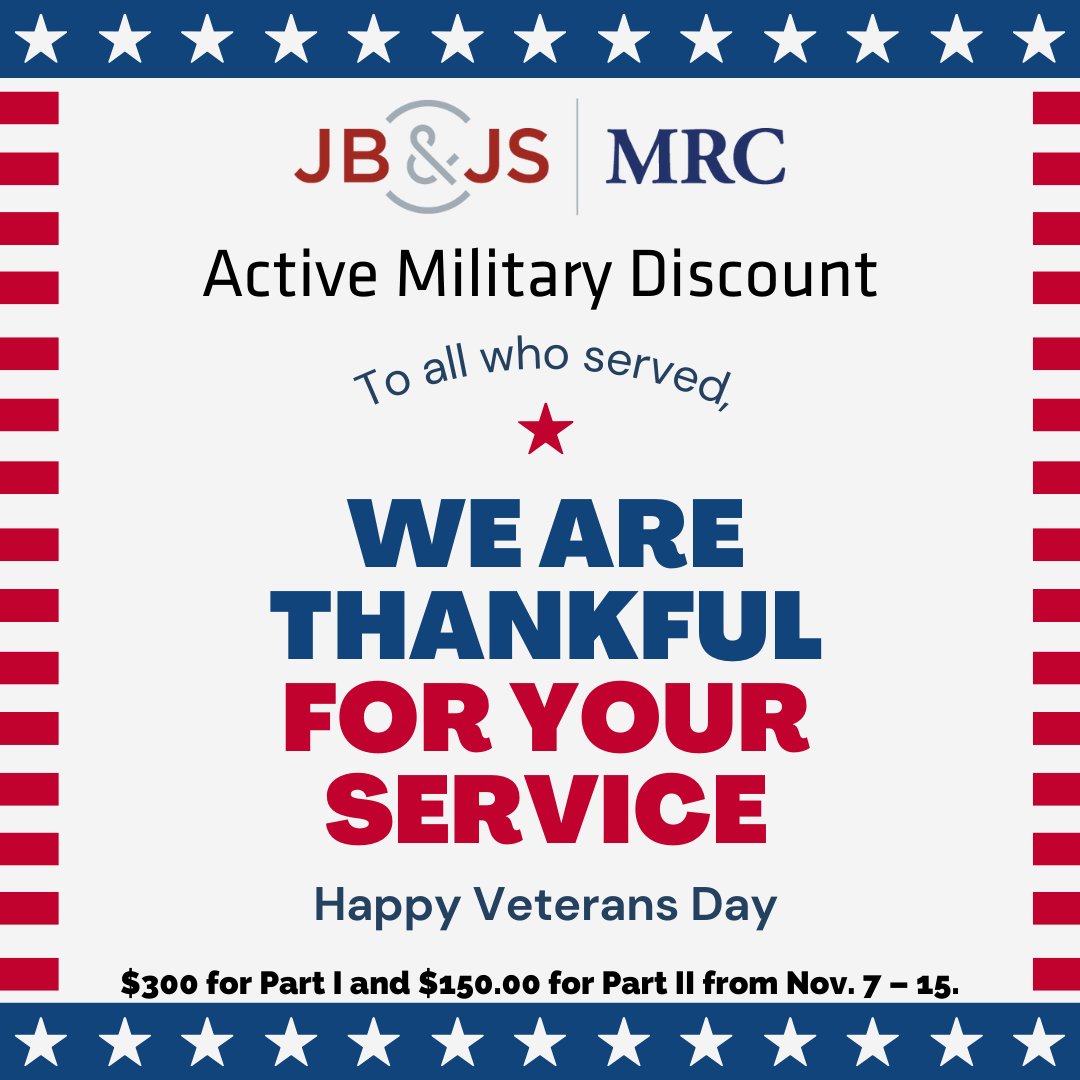 JBJS | Miller's Orthopaedic Review Courses would like to take a moment and honor all those who have and continue to serve in our armed forces. We are offering discounts to our two courses. Contact  Kathryn Shea at kshea@jbjs.org to receive the discount. millerreview.com