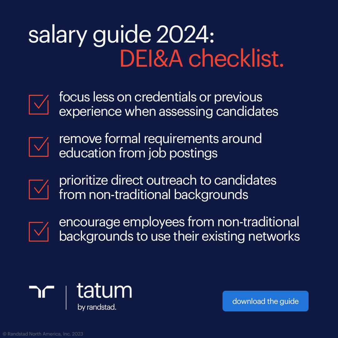 💡A major finding from our 2024 Salary Guide - there's a new urgency around DEI&amp;A.

Everything you need to know about expanding your DEI&amp;A efforts, understanding market trends, and compensation insights is available now. Grab the 2024 Salary Guide now. bit.ly/40sZ8aU