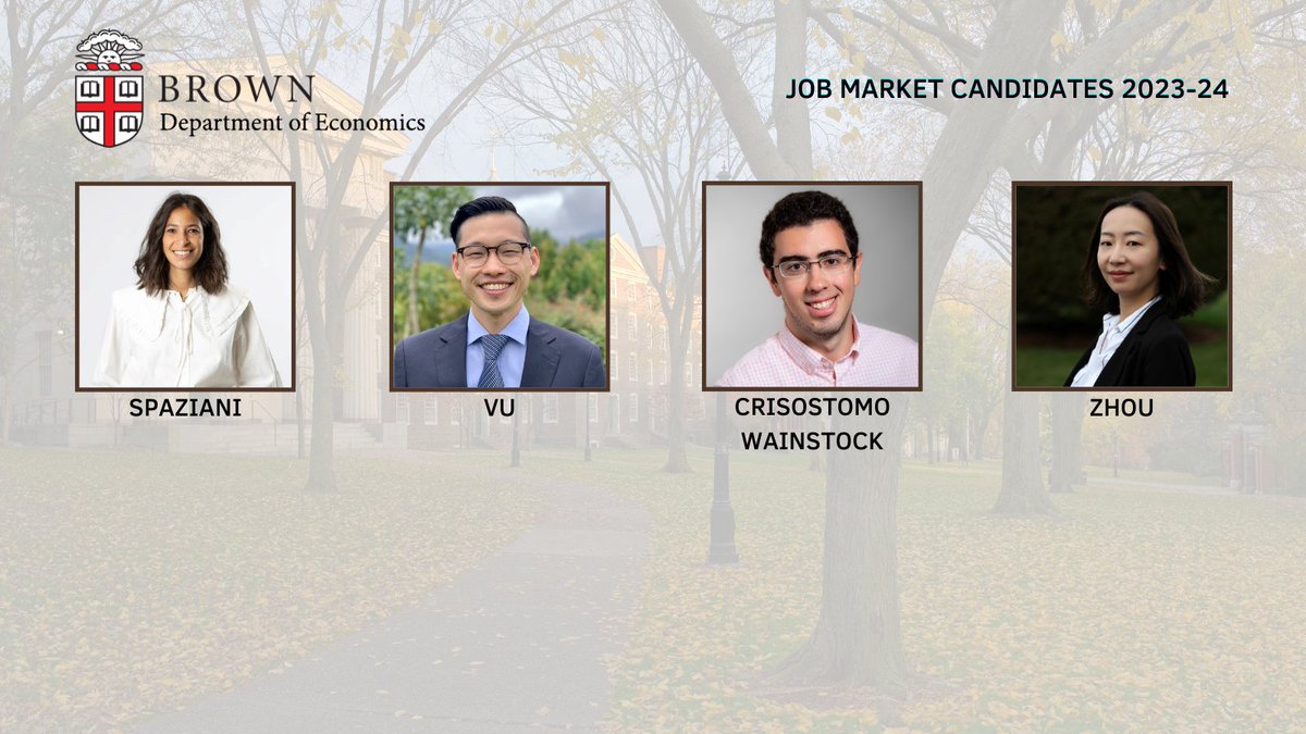 Brown Economics (@brown_economics) on Twitter photo Brown University Economics Job Market Candidates 2023-2024 #EconTwitter Brown University Economics Job Market Candidates 2023-2024 #EconTwitter