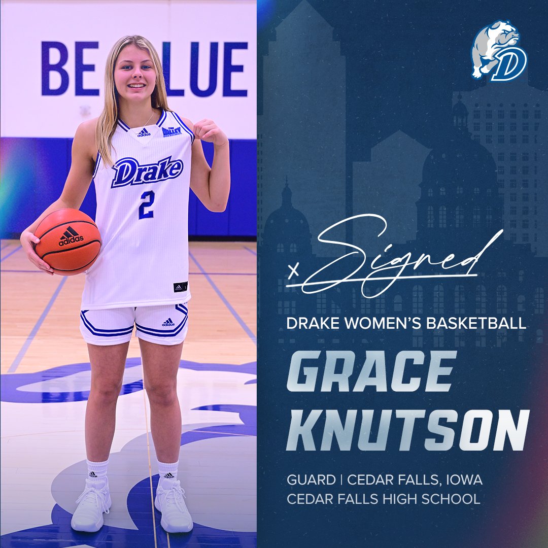 Drake Women's Hoops (@drakewbb) on Twitter photo ๐ ๐ฎ๐ธ๐ฒ ๐๐ต๐ฎ๐ โ๏ธ ๐ป๐ฒ๐ ๐๐ผ๐ด๐
Welcome to Drake, Grace Knutson!
๐ 21 ppg, 6 rpg, 3 apg, 2 spg as a junior
๐ All-Conference, All-Region, All-District, and All-State player
๐ Cedar Falls single-season made three-pointers record holder (65)
#BeBlue | #DSMHometownTeam ๐ ๐ฎ๐ธ๐ฒ ๐๐ต๐ฎ๐ โ๏ธ ๐ป๐ฒ๐ ๐๐ผ๐ด๐
Welcome to Drake, Grace Knutson!
๐ 21 ppg, 6 rpg, 3 apg, 2 spg as a junior
๐ All-Conference, All-Region, All-District, and All-State player
๐ Cedar Falls single-season made three-pointers record holder (65)
#BeBlue | #DSMHometownTeam