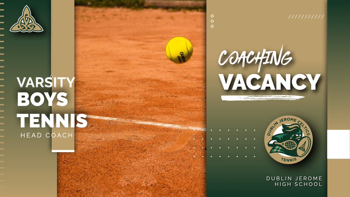 Dublin Jerome High School is searching for a Head Boys Tennis coach for the Spring of 2024. 

All interested applicants should send a cover letter/resume to Athletic Director Jay Schwanke at schwanke_jay@dublinschools.net. <a href="/OhioTennisZone/">Scott Gerber</a>