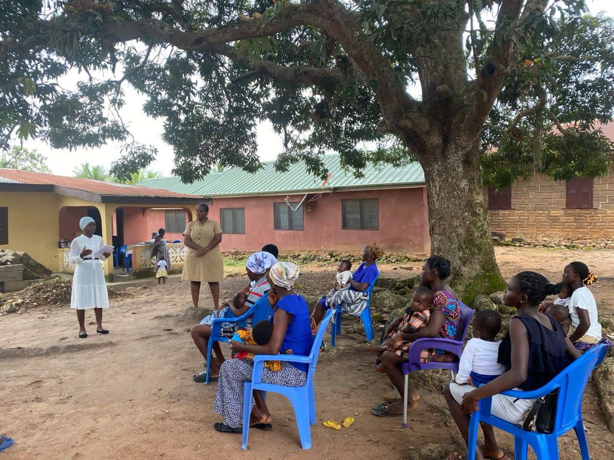 Our student, dressed in full white attire, delivers health education and guide healthy behaviour practices to their clients and mothers at their respective vocational training stations.

#FNBSPH #PublicHealth #UHAS #Ghana