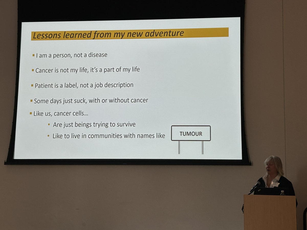 IcgcArgo's tweet image. Diana from @OICR_news reminding the ICGC community about patient first language. #ICGC23