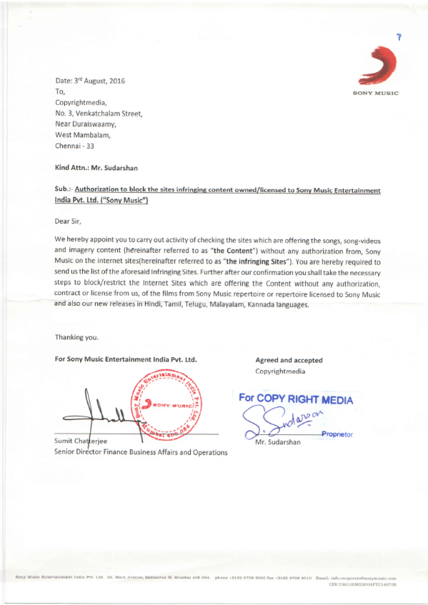 Copyrightmediaa's tweet photo. @TeamYouTube  Dear Youtube Team
Our Account Has been Suspended for  fraudulent copyright , But we are the official authourized representative for our clients @SonyMusicSouth and #apinternational Please verify the same to recover the account . antipiracy@copyrightmedia.in https://t.co/gR6XoUFwQl