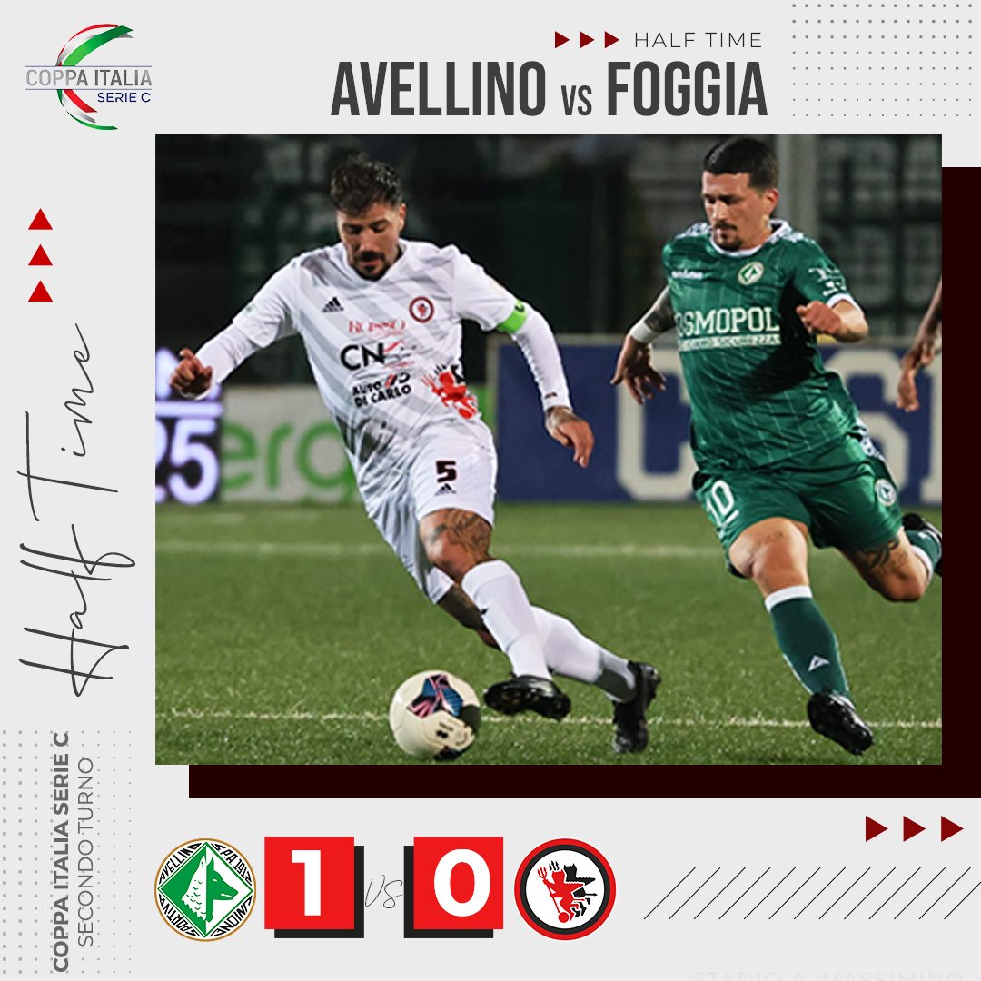 CalcioFoggiaoff's tweet photo. 🕣 𝗛𝗔𝗟𝗙 𝗧𝗜𝗠𝗘 🔴⚫
Finisce qui la prima frazione di gara al #Partenio
#Avellino 1️⃣ #Foggia 0️⃣
#ForzaFoggia #NonTiLascioMai
#AVEFOG #CoppaItaliaSerieC https://t.co/Mztv1369RT