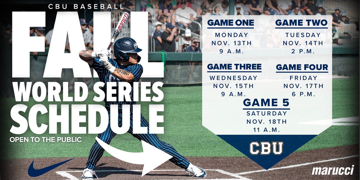 Just about that time of year again! We’ll see you next week for our Annual CBU Fall World Series🏟️ #LanceUp⚔️