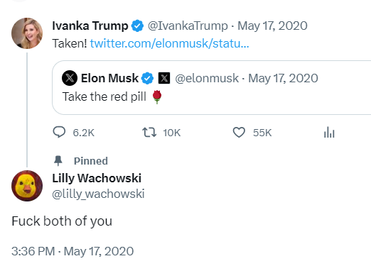 <a href="/OccupyDemocrats/">Occupy Democrats</a> Best tweet ever written. (Lilly is one of the creators of The Matrix).