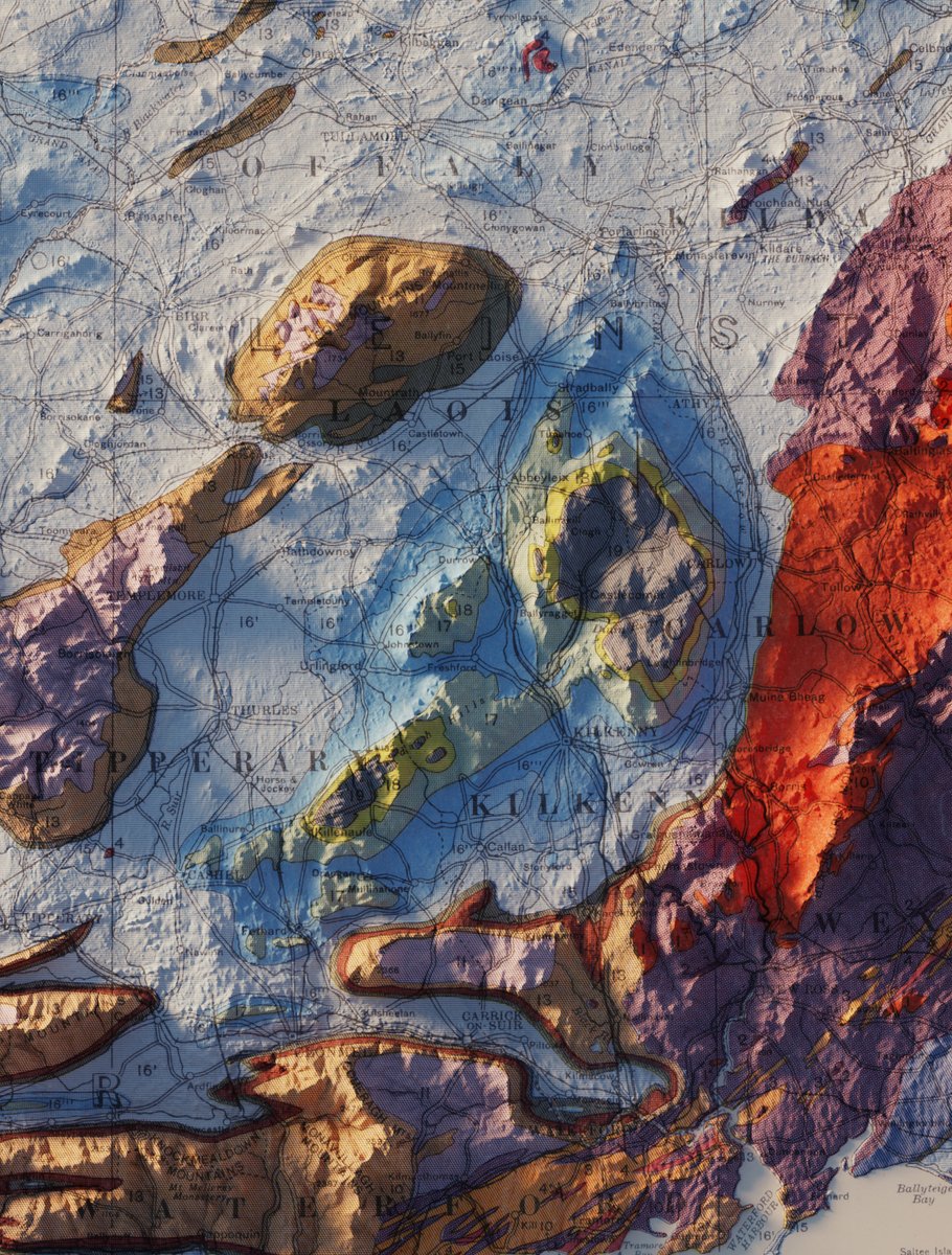 Geological Map of Ireland - Based on the Work of the Geological Survey - 3ʳᵈ Edition 1962

3D render

#ArcGIS #b3d #Ireland #geology #geography #GIS #cartography