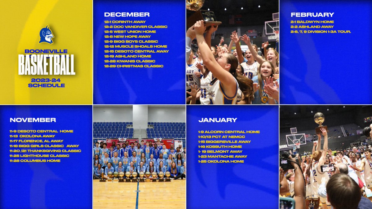 BlueDevilsHoops's tweet photo. 2023-2024 Booneville Basketball Schedule! See you tomorrow night at 5 at the Devils Den! https://t.co/n3zZ2Buti0
