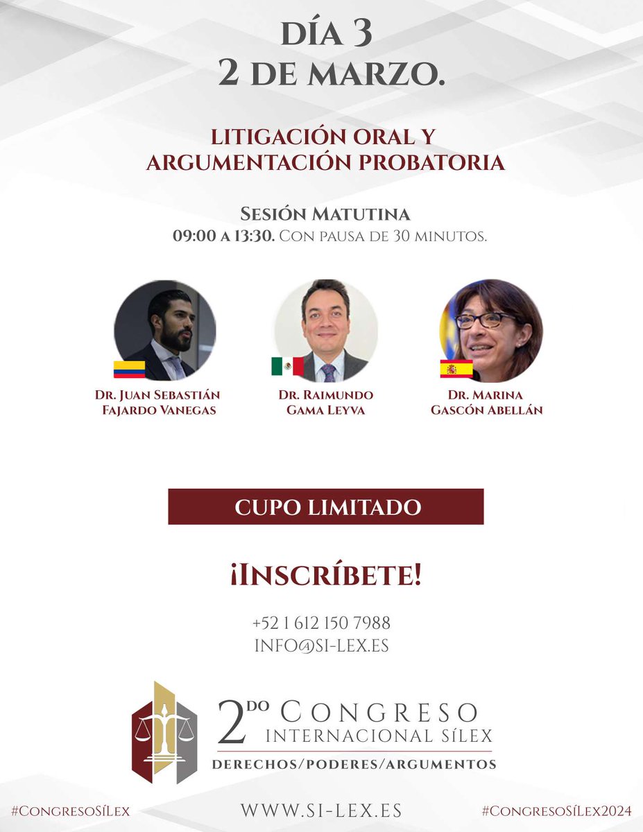 JuanAGAmado's tweet photo. Si les hablo de un congreso de Derecho ¿ustedes piensan en un funeral o en un festival? Han estado en varios y son como funerales, lo sé. Los de Sílex son festivales. Porque el Derecho puede ser divertido y hay ponentes muy interesantes que no salen corriendo al acabar sus exposiciones. Y todo en un ambiente de gran camaradería y actividad constante.
https://t.co/ibFyIHUhE6