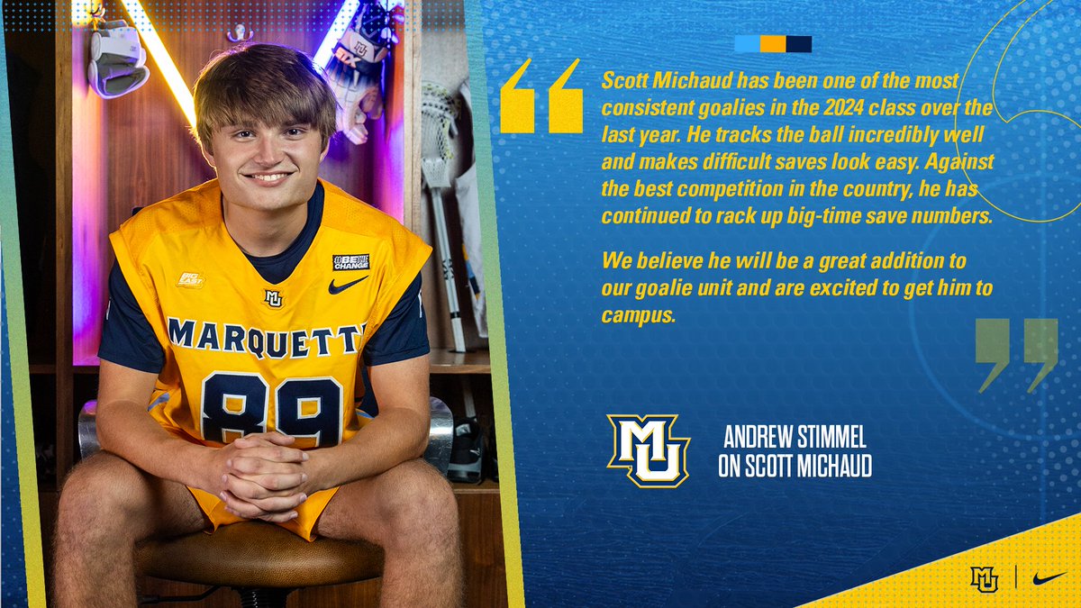 🗣 @MUCoachStim on the addition of Scott Michaud to the Marquette Lacrosse family. #WeAreMarquette