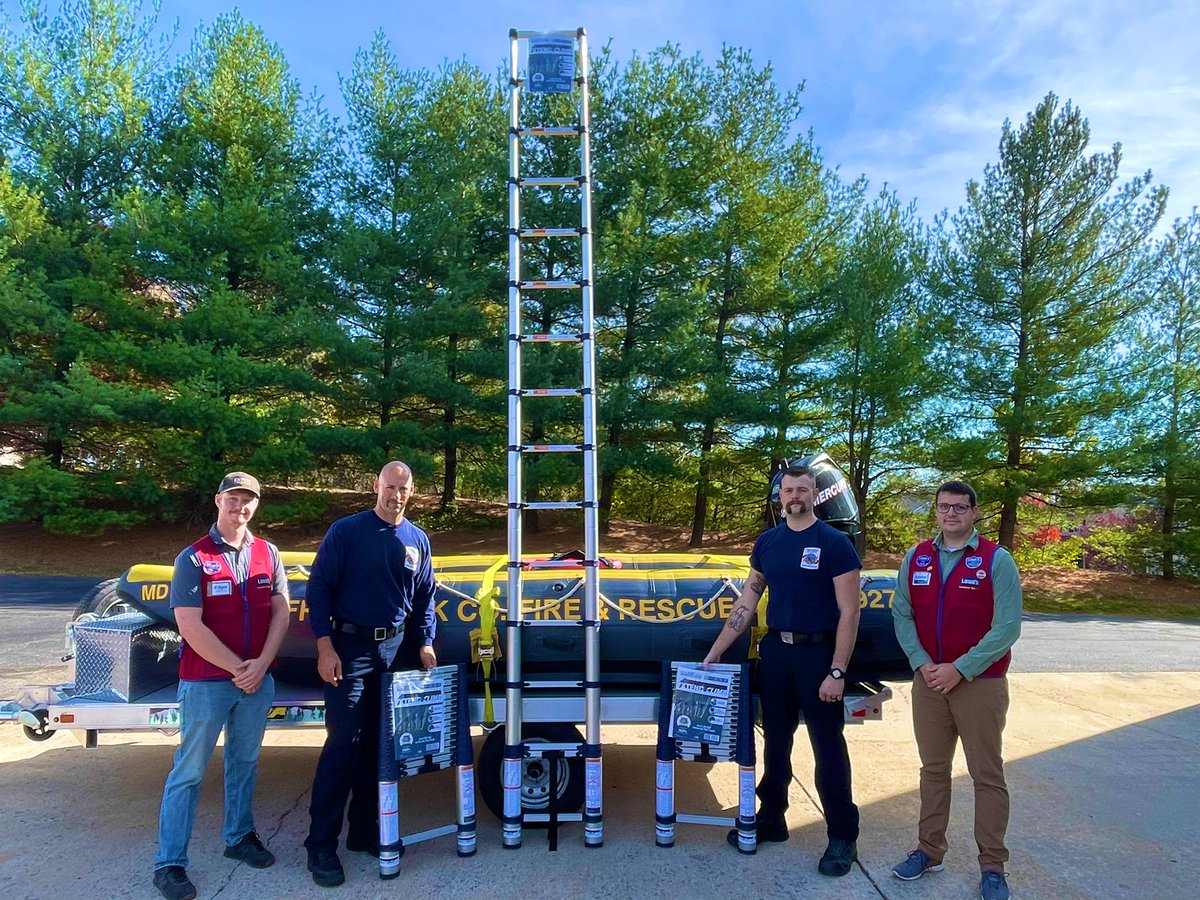 2826 Happy to help out the local Frederick Fire and Rescue with a few new ladders to assist in their water rescue scenarios! #Community @MikeJDemps @DustinCornell5 @BenitoKomadina @BlueBoxR1