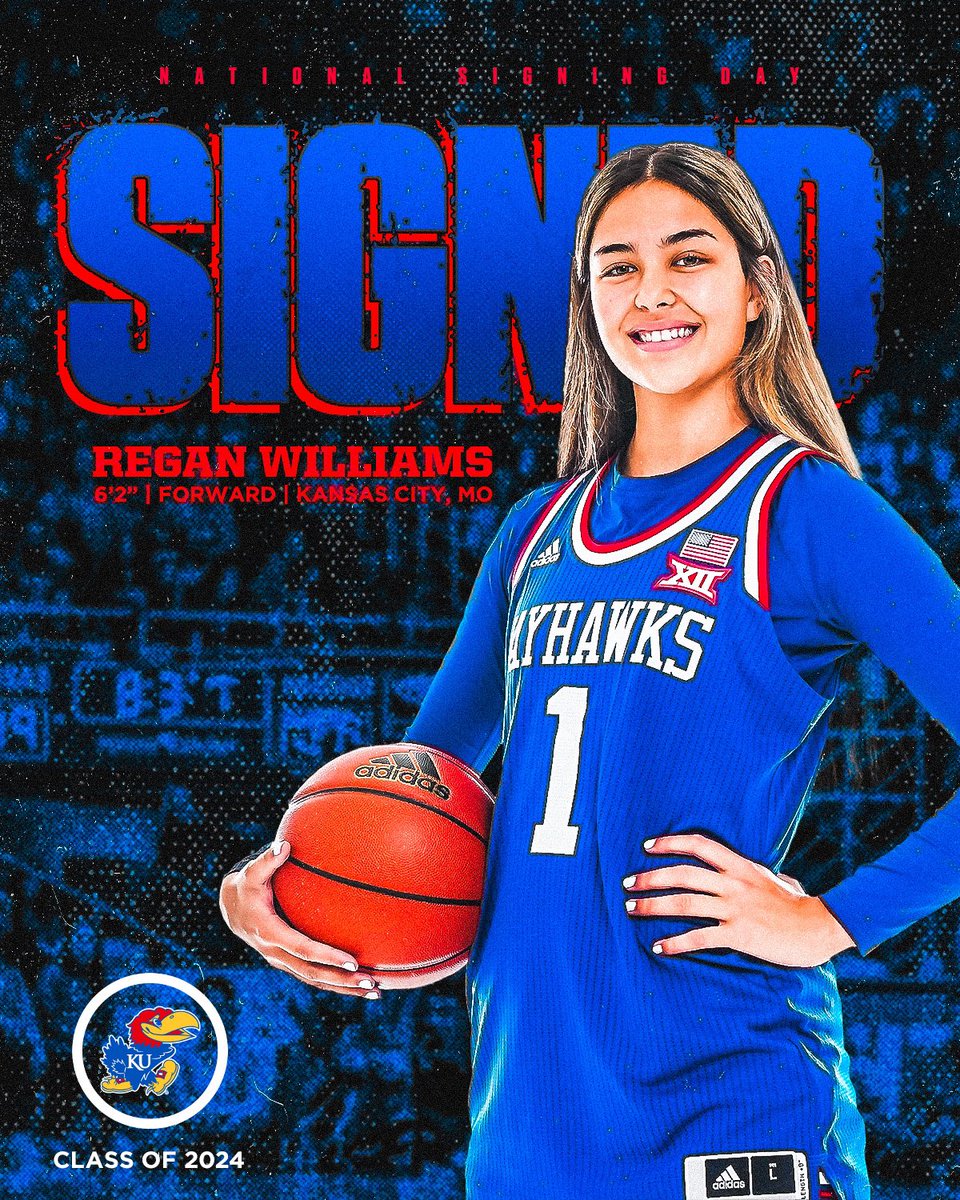 Welcome to the family, Regan Williams 🫶 

Forward  🔴 Kansas City, MO 

#RockChalk | <a href="/yeaitsregan/">Regan Williams</a>