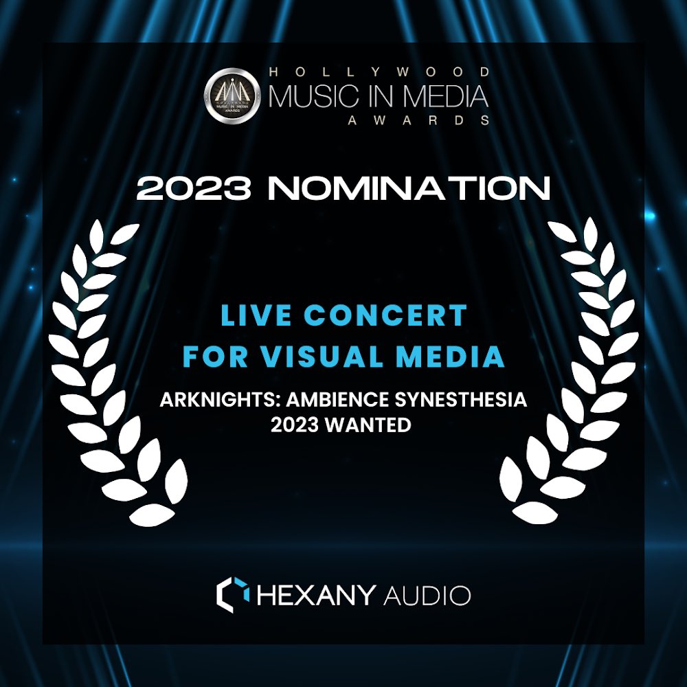 Obadiah Brown-Beach (@obadiahbb) on Twitter photo So cool to see #Arknights get nominated for an #HMMA for the #AmbienceSynesthesia concert! Very proud of the <a href="/HexanyAudio/">Hexany Audio</a> team & the music we made for this show (I worked on 6 originals & 1 arrangement)! Big shoutout to all the epic vocalists we work with! ♥️ #composer #gamemusic So cool to see #Arknights get nominated for an #HMMA for the #AmbienceSynesthesia concert! Very proud of the <a href="/HexanyAudio/">Hexany Audio</a> team & the music we made for this show (I worked on 6 originals & 1 arrangement)! Big shoutout to all the epic vocalists we work with! ♥️ #composer #gamemusic