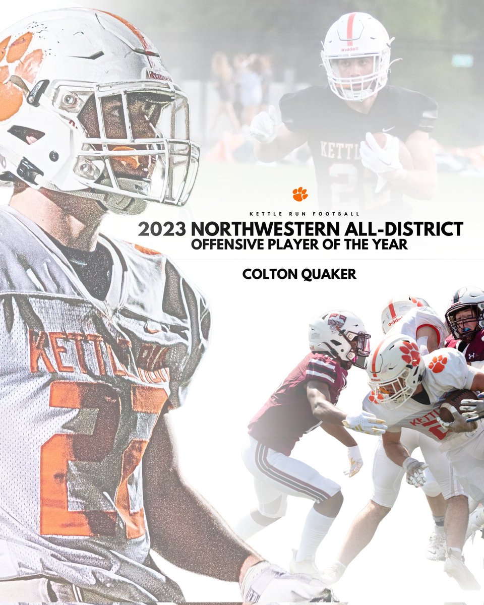 KettleRunFB's tweet image. Congrats to Colton Quaker for being selected as the District Offensive Player of the Year! Colton leads Virginia in touchdowns with 31!

#FindAWay
#RollCougs