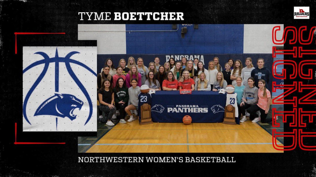 CONGRATULATIONS, #23 Tyme Boettcher on signing her letter of intent with the Northwestern Raiders 🏀!