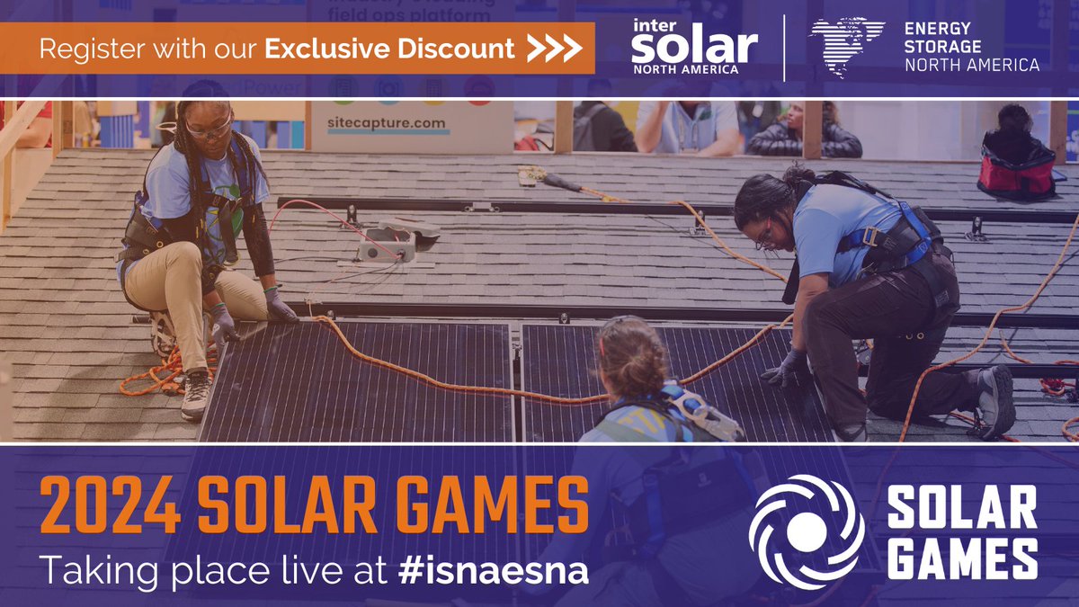 NABCEP's tweet image. From top solar installers competing for $15,000+ in cash prizes to forward-looking education and 500+ exhibitors, #isnaesna has it all! Register today to join us in San Diego on Jan. 17-19 &amp;amp; get our discounted partner rate: bit.ly/3Mss6St

#SolarGames @ISNAESNA #nabcep