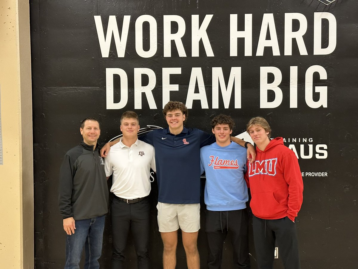 East Ridge Raptors Baseball Program (@erhsraptorsbb) on Twitter photo Big day today! Congrats to <a href="/ArlichMax/">Max Arlich</a> (<a href="/AggieBaseball/">Texas A&M Baseball</a>), <a href="/JakeReigert/">Jake Reigert</a> (<a href="/OleMissBSB/">Ole Miss Baseball</a>), <a href="/AlexMezzetti/">Alex Mezzetti</a> (<a href="/UIC_Baseball/">UIC Baseball ๐ฅโพ๏ธ</a>), & <a href="/Lukeskinner2024/">Luke Skinner</a> (<a href="/lmulionsBSB/">LMU Baseball</a>). #WORK2BEdONE Big day today! Congrats to <a href="/ArlichMax/">Max Arlich</a> (<a href="/AggieBaseball/">Texas A&M Baseball</a>), <a href="/JakeReigert/">Jake Reigert</a> (<a href="/OleMissBSB/">Ole Miss Baseball</a>), <a href="/AlexMezzetti/">Alex Mezzetti</a> (<a href="/UIC_Baseball/">UIC Baseball ๐ฅโพ๏ธ</a>), & <a href="/Lukeskinner2024/">Luke Skinner</a> (<a href="/lmulionsBSB/">LMU Baseball</a>). #WORK2BEdONE