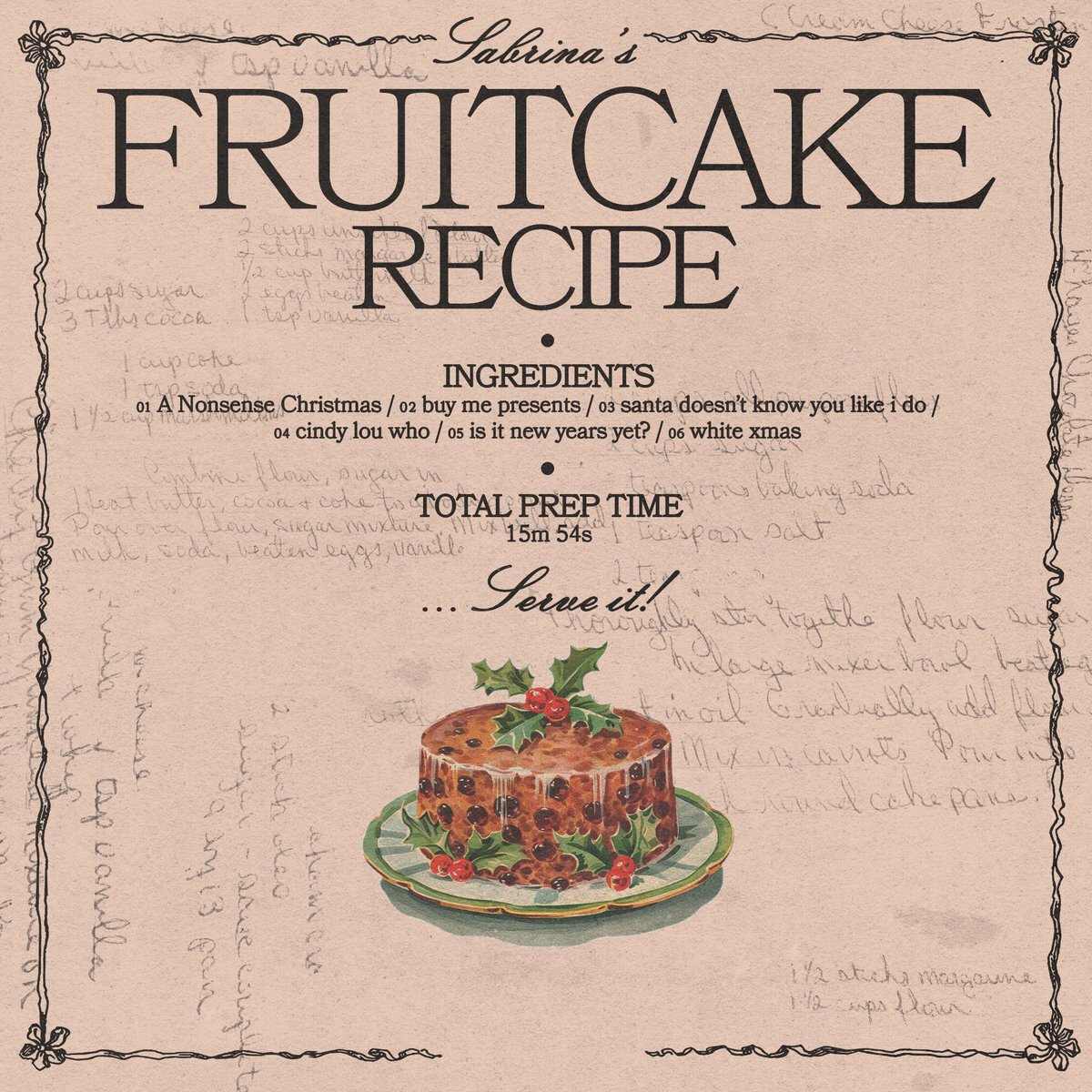 SabrinaAnnLynn's tweet image. made smthn special for you guys for the holidays🤍 ‘fruitcake’ out 11/17! 

SabrinaCarpenter.lnk.to/EPPresave