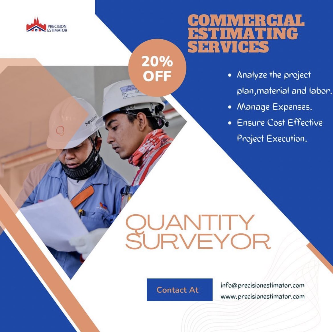 Precisionestllc's tweet photo. Unlock Precision and Value with Our Commercial Estimating Services.
#precisionestimatorllc #costestimation #materialtakeoff #quantitysurveyor #USA #constructionestimating #commercial #precision #estimation #budget #bidding https://t.co/HTYmxnJn7O