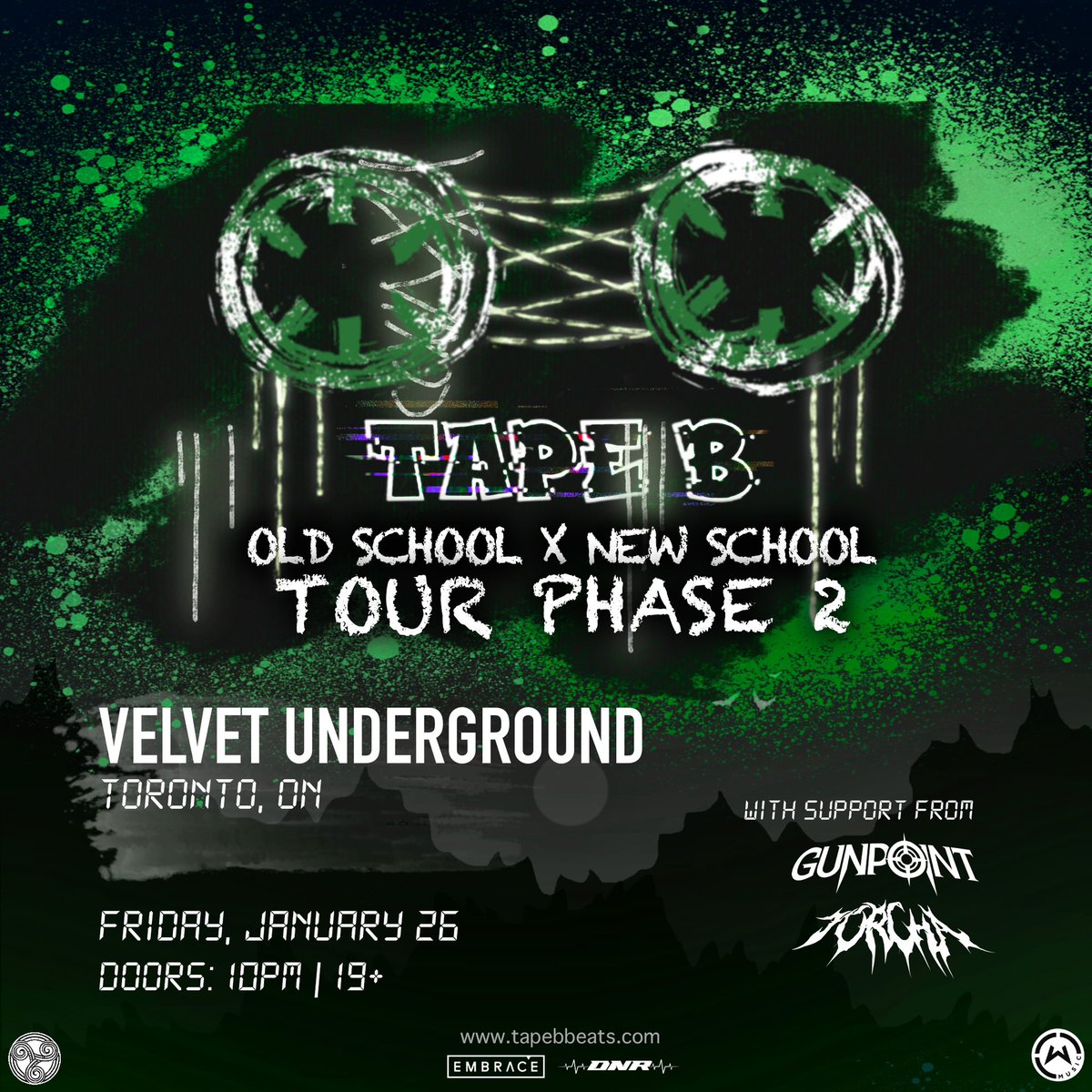 YO TAPE B!!! I’ll be supporting Tape B &amp; Gunpoint at the Toronto stop!! 
I will also be playing an Old School x New School set 🤝