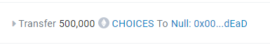 ChoicesERC's tweet photo. A portion of the supply has been burnt. Interesting choice?

https://t.co/XKfS3dbg6u https://t.co/yCEMTY3jKv