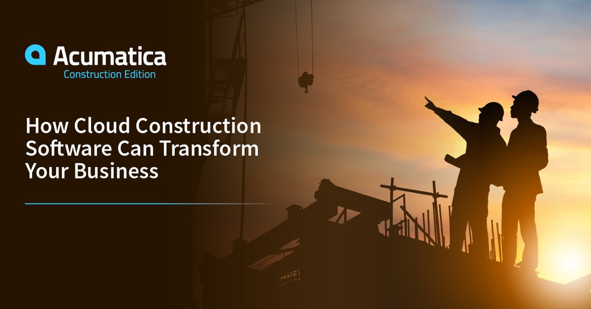 Can you transform your construction business with cloud construction software? Acumatica’s new Whitepaper says you can, offering 5 reasons it makes perfect sense.  cache.amp.vg/partners.acuma…