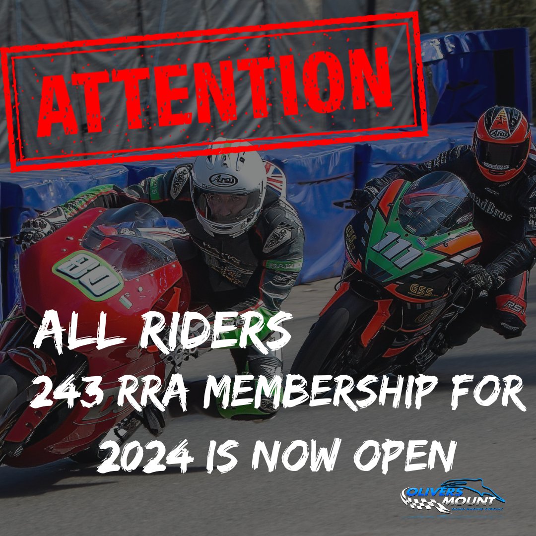 Attention Paddock❗Attention Paddock❗

2024 memberships now open!

Only 243 RRA Members score 2024 Championship points at Oliver's Mount

Click link below to sign up:-

forms.office.com/e/LcCXqbAjyr

📸Lenny Hartley 

#signup #championship #rra #scarborough #oliversmount #roadracing