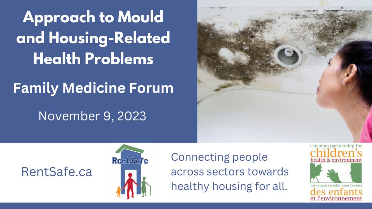 We look forward to sharing our work on mould, housing & health with family doctors @FamilyMedForum in Montreal. We will make connections with patient diagnosis & treatment, the climate and housing crisis. See you Thursday! #RentSafe #MyFMF #FMF2023 @CAPE_ACME @CFPC_e