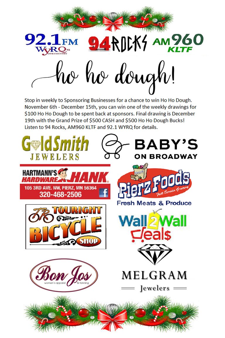 cdcmorrisonmn's tweet image. Register for #HoHoDough at any of the sponsoring businesses listed, then listen to #KLTF for details on how #LittleFallsRadio &amp;amp; their sponsors want to fill your wallet with EXTRA CA💲H this Christmas season.🎄

🌐 fallsradio.com

#LittleFallsMN #PierzMN #MorrisonCounty