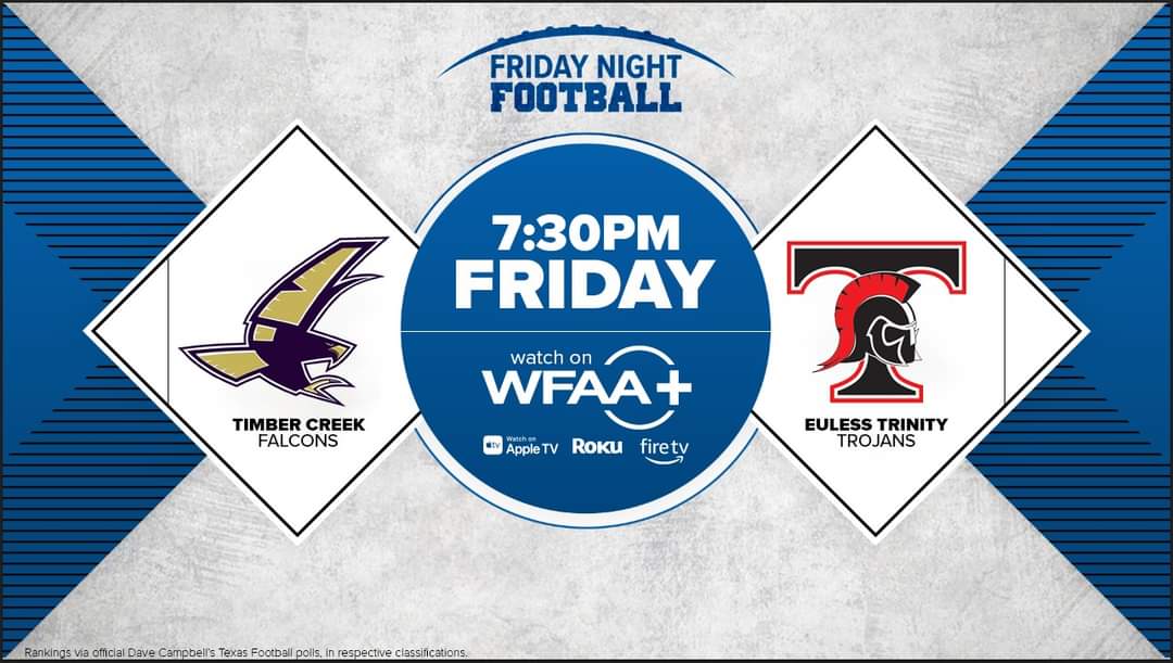 PRIMETIME!!! SUPPORT the 3x State Champions as they kick off their playoff journey. Whether you're in the stands or on the edge of your seat in front of your TV, the choice is yours, but one thing's certain – let's make this a night to remember! 🏆🎉🔥
#TZUP