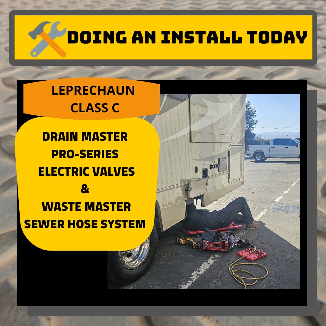 Drainmaster's tweet photo. This customer is upgrading his waste system with Drain Master Pro-Series Electronic Waste Valves and our Waste Master Tubular Storage System.  Dumping his tanks will be easier, more sanitary and trouble free.
We have appointments open in February so give us a call 877 787-8833 https://t.co/wSsZVEwvHx