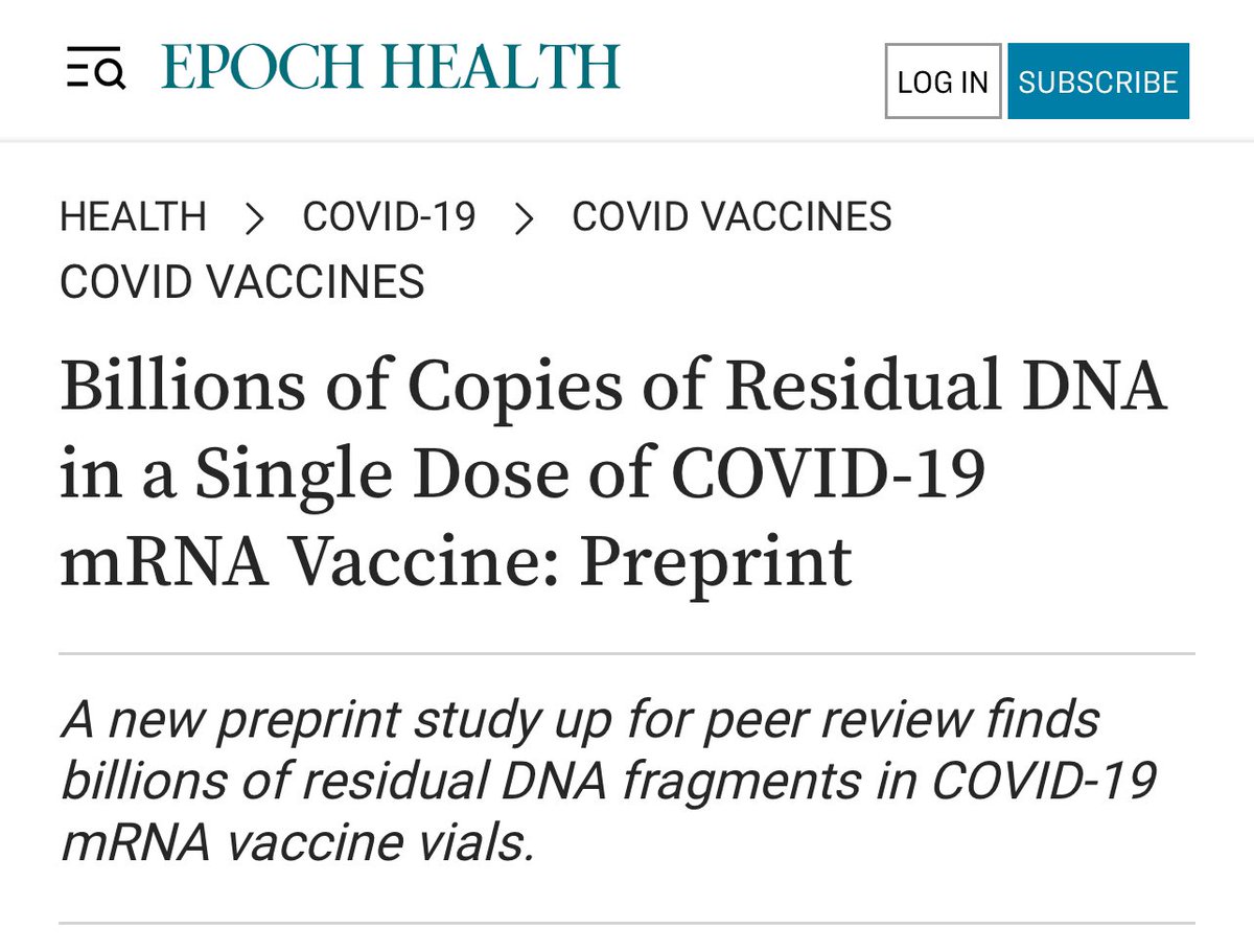 TheChiefNerd's tweet image. “The lead author of the study, molecular virologist David Speicher, who has a doctorate in virology, told The Epoch Times that their study is ‘the largest study’ on residual DNA in COVID-19 vaccines to date.

‘In our study, we measured DNA copies of spike, ori (origin of