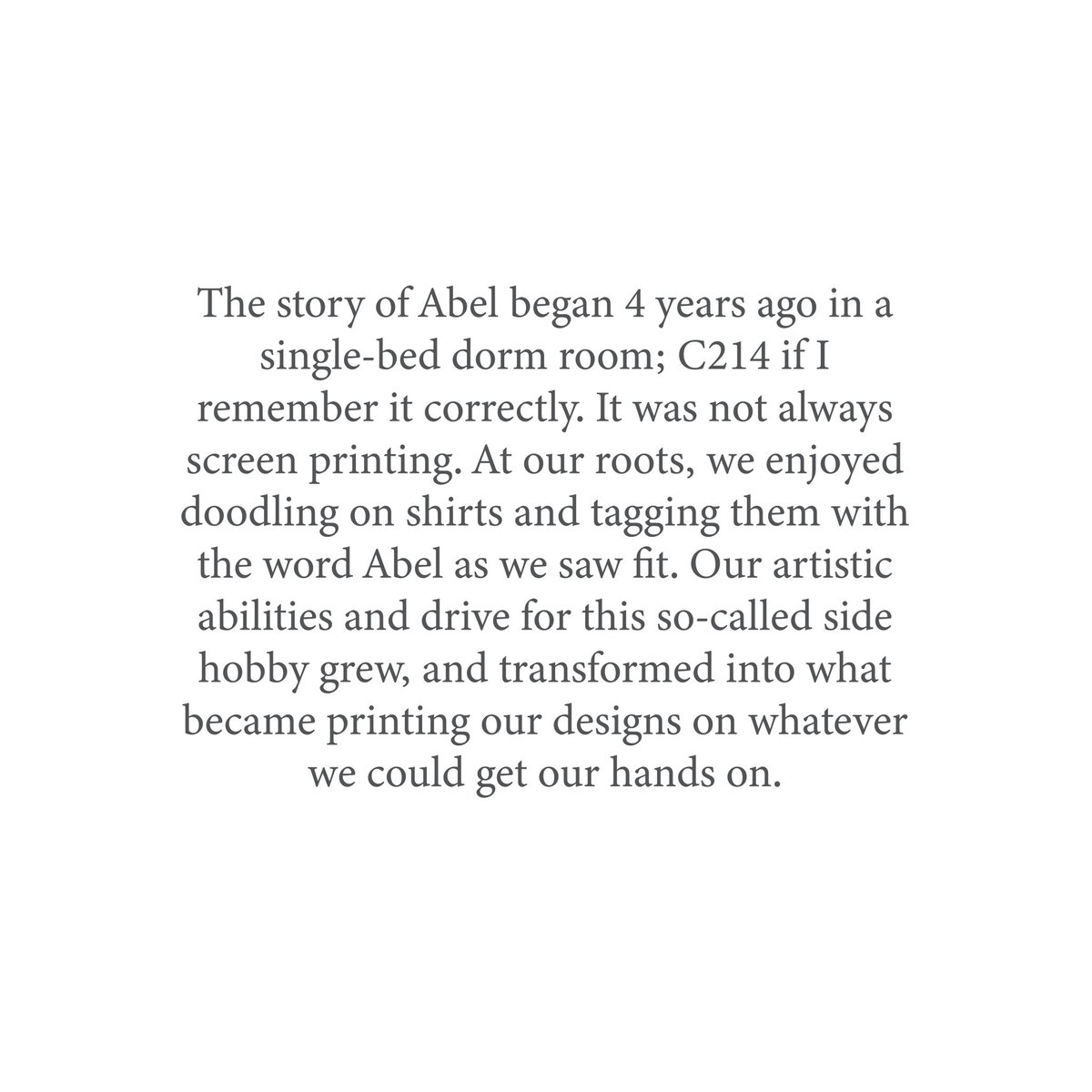 theabelstudio's tweet photo. In case ya missed it on Instagram! 

We hope you take some time to learn about the origin and mission of Abel. 

We take pride in our history as we move forward into a promising future with you all in the World of Abel. https://t.co/4nTZMV4SZU