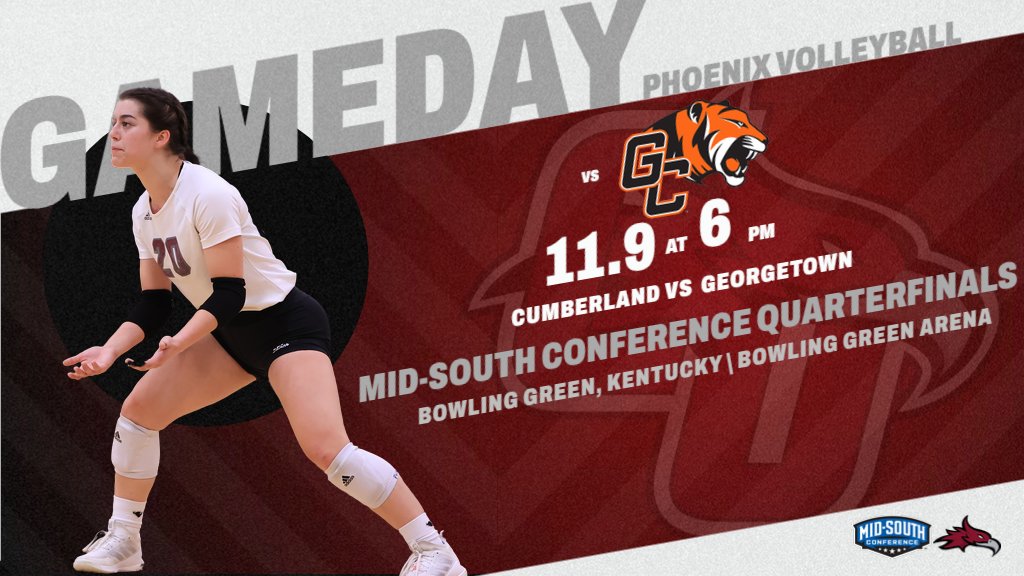 Cumberland Phoenix (@gocuphoenix) on Twitter photo 𝐈𝐓'𝐒 𝐓𝐎𝐔𝐑𝐍𝐀𝐌𝐄𝐍𝐓 𝐓𝐈𝐌𝐄!
<a href="/CumberlandVB/">Cumberland Women’s Volleyball</a> | #WeArePhoenix
🆚<a href="/GCAthletics/">GC Athletics - #TigerPride</a>
📍Bowling Green, Ky.
⏰6:00 PM
📺tinyurl.com/mry2b34p
📊tinyurl.com/4d78tvcz
🎟️mid-southconference.org/hometown-ticke… 𝐈𝐓'𝐒 𝐓𝐎𝐔𝐑𝐍𝐀𝐌𝐄𝐍𝐓 𝐓𝐈𝐌𝐄!
<a href="/CumberlandVB/">Cumberland Women’s Volleyball</a> | #WeArePhoenix
🆚<a href="/GCAthletics/">GC Athletics - #TigerPride</a>
📍Bowling Green, Ky.
⏰6:00 PM
📺tinyurl.com/mry2b34p
📊tinyurl.com/4d78tvcz
🎟️mid-southconference.org/hometown-ticke…
