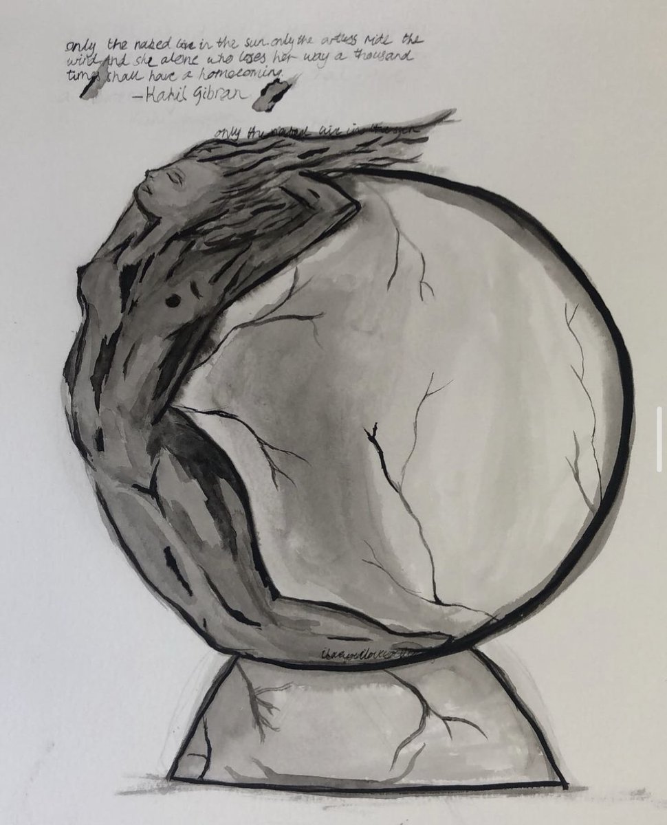 “Only the naked live in the sun” 
Ink on Paper 
#StellsArt