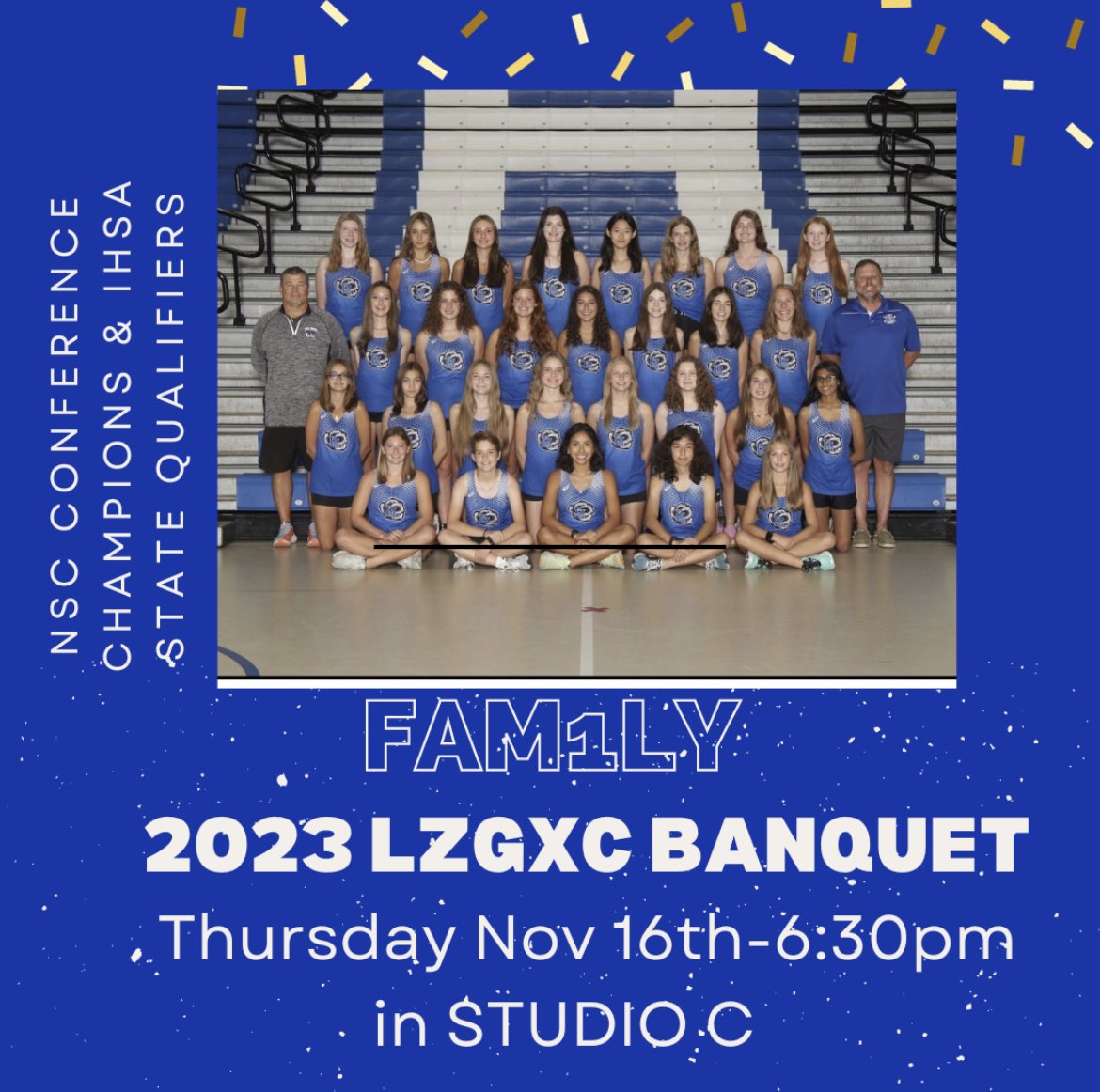LZGTF1's tweet image. LZGXC 2023 FAM1LY Banquet DATE CHANGE!! #rescheduled #bethere @lzhsathletics @coachmorello1