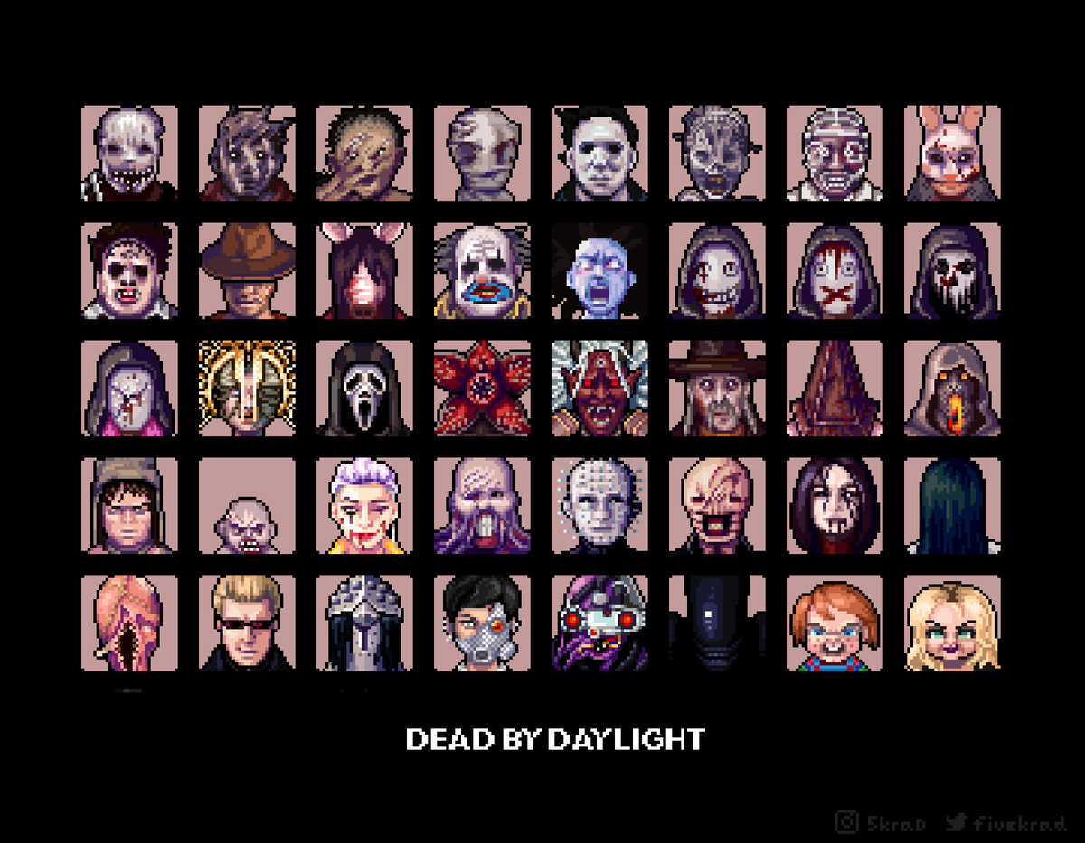 fivekrad's tweet photo. DeadbyDaylight killers~2023...😊
#DeadbyDaylgiht #dbdfanart https://t.co/fl1zfa6H8o