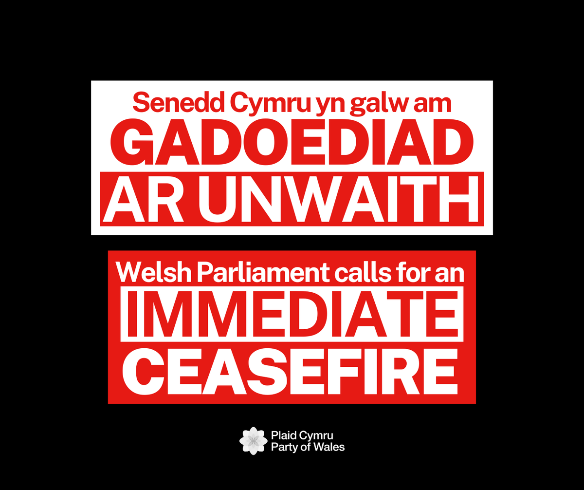 Plaid_Cymru's tweet photo. BREAKING NEWS: The Welsh parliament has tonight called for an immediate ceasefire in Gaza and Israel. 

Our Senedd has taken a stand in the cause of humanity. 

Wales can, in this hour of unimaginable horror, be a small nation making a powerful statement for peace. https://t.co/EvIH3Q9STg
