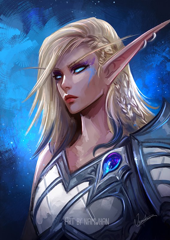 Namwhan_art's tweet photo. My take on Alleria from @DaveGrecoArt 💙✨
I love her new design!

#worldofwarcraft #warcraftart @Warcraft
#WarWithin https://t.co/PeLBvBkVxq