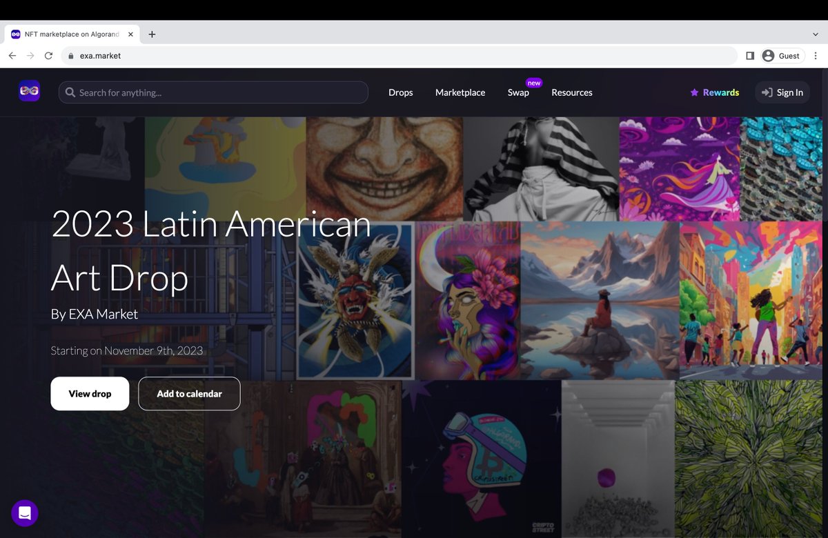 tedrunsonalgo's tweet image. The 2023 Latin American Art Drop in collaboration with @AlgoFoundation and @AsesEco is starting off tomorrow, November 9th, exclusively on exa.market 🔥

15 artists.
15 unique artworks (1 of 1s).