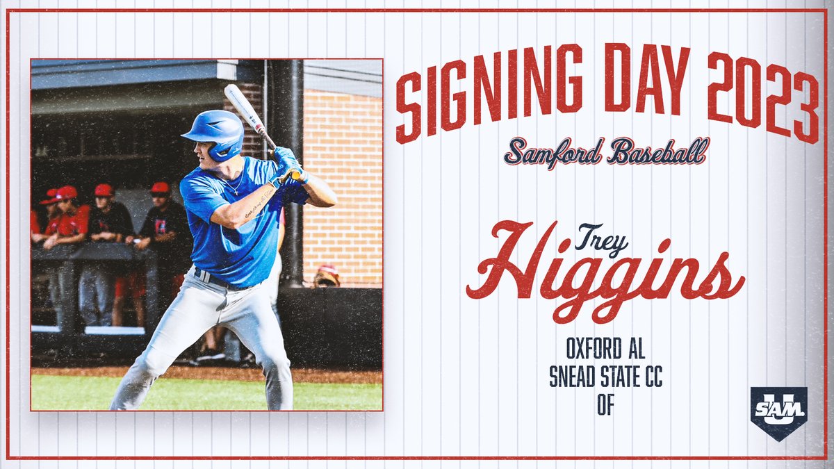 SamfordBaseball's tweet photo. .@trey_higgins3 is now officially and Bulldog! 

#SetTheStandard | #AllForSAMford https://t.co/3JchSBmkWj