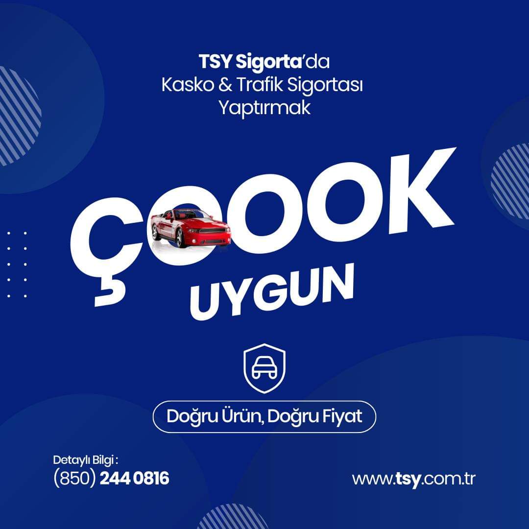 TSY Sigorta'da Kasko &amp; Trafik Sigortası yaptırmak çok uygun!
.
📞 0850 244 0816
🌐 tsy.com.tr
.
#TSYSigorta #Sigorta #Dask #Kasko #Trafik #KonutSigortası #TamamlayıcıSağlıkSigortası #FerdiKazaSigortası #Bursa #AkSigorta #Allianz #TürkiyeSigorta #AnadoluSigorta #Exxen