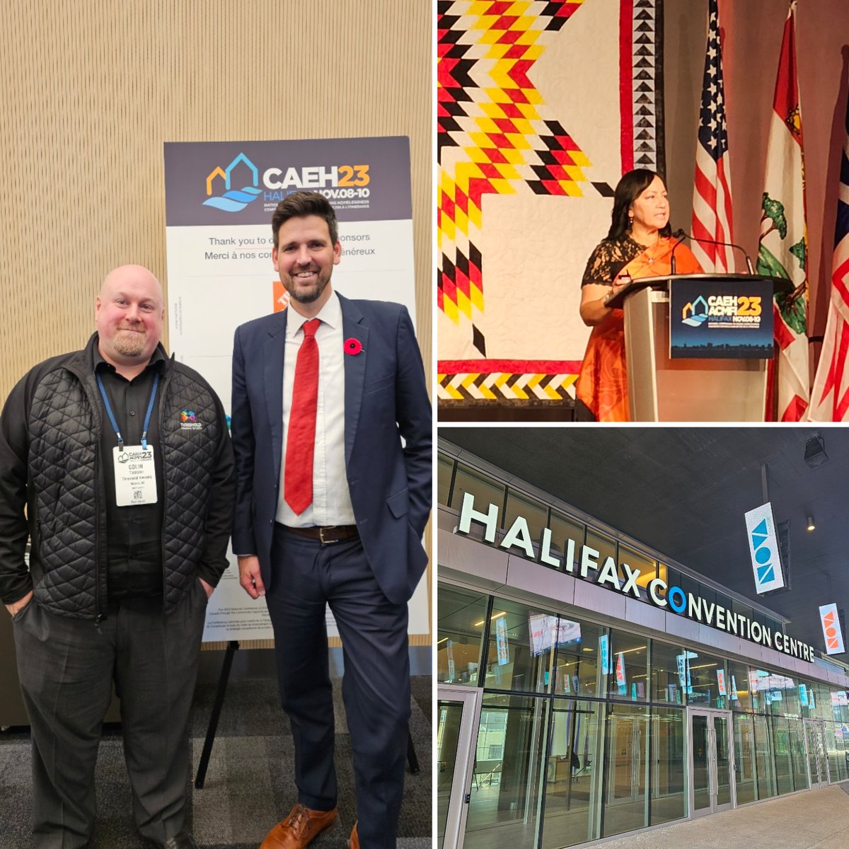 Wonderful to be here at #CAEH23 in Halifax. So much energy and urgency in the room for bold action to end homelessness in Canada. Feeling some optimism in terms of government response. We have so far still to go, and we've got to keep feet to fire. Thx <a href="/SeanFraserMP/">Sean Fraser</a> &amp; <a href="/MPfoh/">Margaret Pfoh</a>