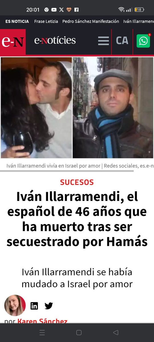 valores_espana's tweet photo. ☑️Son las 20h de hoy 8 de Noviembre y ni una muestra de Condena por parte del Gobierno Español y de sus Socios, ante la vil tortura y asesinato, del Ciudadano Español Iván Illaramendi.a manos del grupo terrorista Hamás. https://t.co/NREYF60DyH