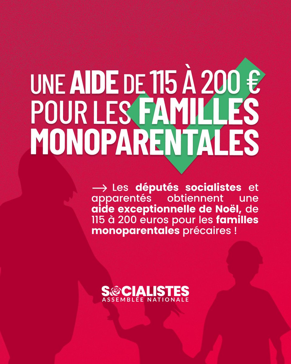 ✅ Victoire pour les mamans solos ! L’Assemblée nationale vient d'adopter l'amendement des députés socialistes ! ➡️ D'ici à la fin de l'année, 600 000 familles monoparentales bénéficieront d'une aide exceptionnelle de 115 à 200 euros !