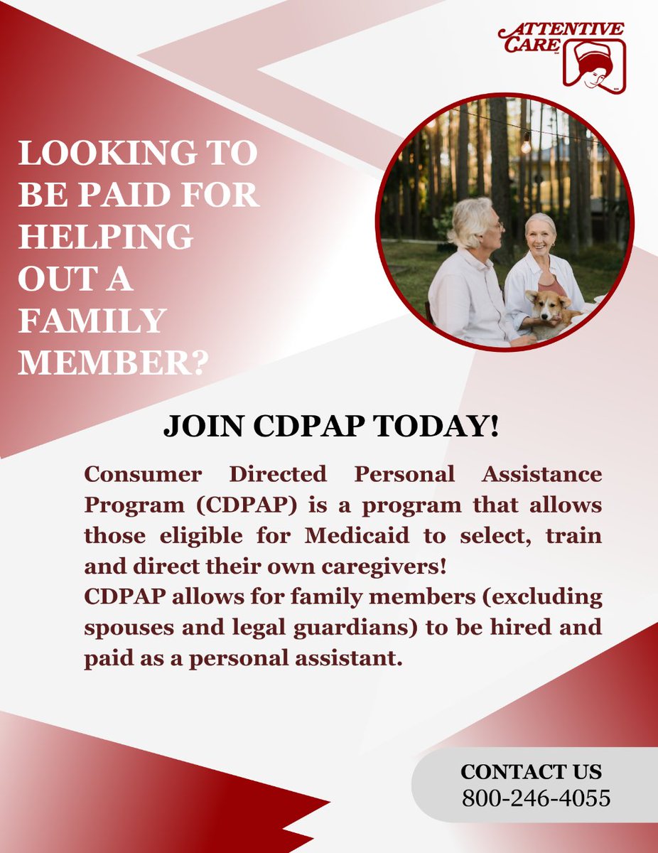 AttentiveCareNY's tweet image. Take charge of your loved one&apos;s care with CDPAP! Your choices, your personalized care, and your loved one&apos;s health empowerment. 

#CDPAP