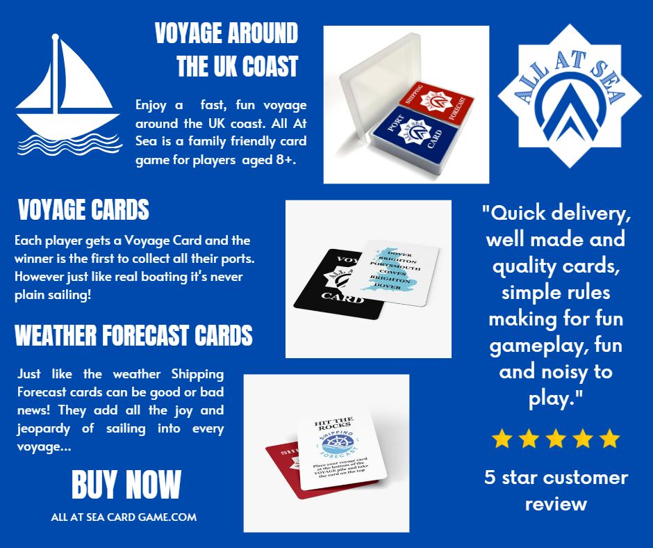 The perfect gift for #sailors!  "Quick delivery, well made and quality cards, simple rules making for easy gameplay, fun and noisy to play." 5 star review #sailing #AllAtSea ow.ly/TSFg50N0gp4