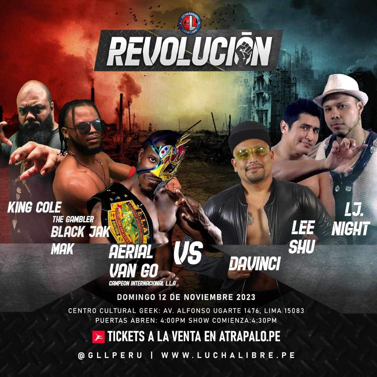 Getting ready for my first international match in Lima, Peru this weekend let’s go🔥 <a href="/GLLPeru/">GLL Perú</a> 

Entradas 🎟️ bit.ly/Revolucion2023
🗓️ 12 de noviembre
📌 Centro Cultural Geek